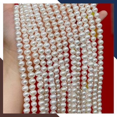 Bán sỉ chuỗi ngọc trai nguyên liệu size 7-8mm cao cấp màu trắng hồng tím làm vòng cổ vòng tay mã AC280