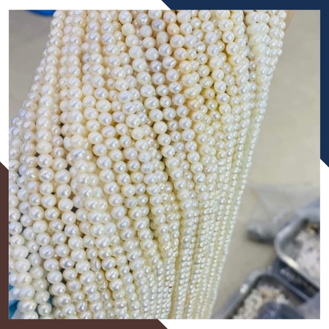 Bán sỉ chuỗi ngọc trai nguyên liệu size 7-8mm cao cấp màu trắng hồng tím làm vòng cổ vòng tay mã AC280