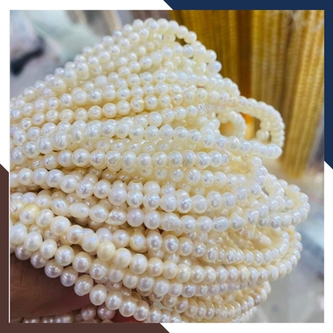 Bán sỉ chuỗi ngọc trai nguyên liệu size 7-8mm cao cấp màu trắng hồng tím làm vòng cổ vòng tay mã AC280