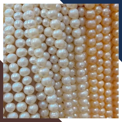 Bán sỉ chuỗi ngọc trai nguyên liệu size 7-8mm cao cấp màu trắng hồng tím làm vòng cổ vòng tay mã AC280