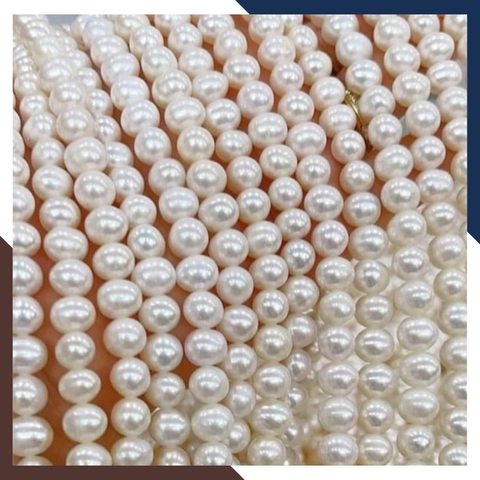 Bán sỉ chuỗi ngọc trai nguyên liệu size 7-8mm cao cấp màu trắng hồng tím làm vòng cổ vòng tay mã AC280