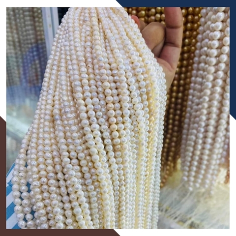 Bán sỉ chuỗi ngọc trai nguyên liệu size 7-8mm cao cấp màu trắng hồng tím làm vòng cổ vòng tay mã AC280