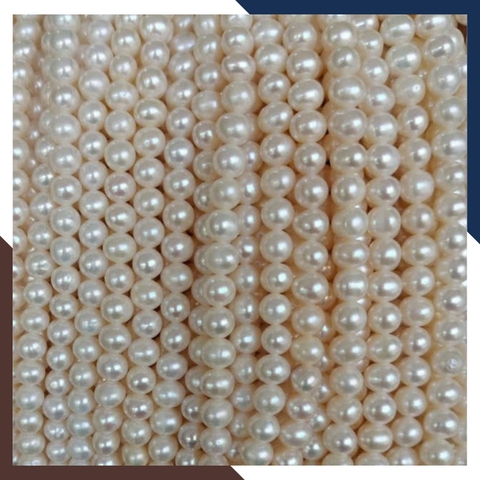 Bán sỉ chuỗi ngọc trai nguyên liệu size 7-8mm cao cấp màu trắng hồng tím làm vòng cổ vòng tay mã AC280