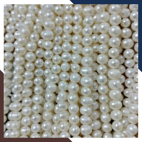 Bán sỉ chuỗi ngọc trai nguyên liệu size 7-8mm cao cấp màu trắng hồng tím làm vòng cổ vòng tay mã AC280