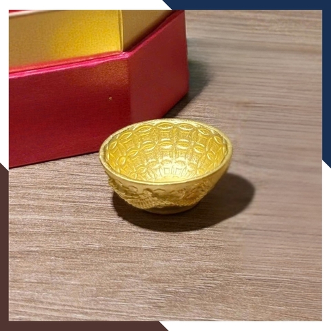 Bộ Bát Đũa Vàng Ta 24K 9999 QTV32 – Kỷ Vật Thôi Nôi Cho Bé | Ngọc Trai Anchi