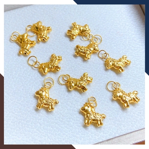 VCHV108 – Vòng Dây Điều Chỉnh Charm Ngựa Vàng 10K 8,5 Li Đúc Nguyên Khối