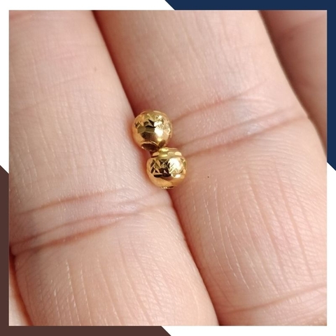 Bi vàng tây 10k size 4mm kiểu phay xoắn mã 105TL035