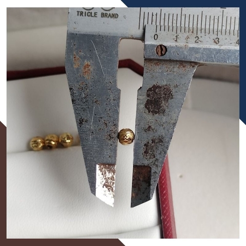 Bi vàng tây 10k size 4mm kiểu phay xoắn mã 105TL035