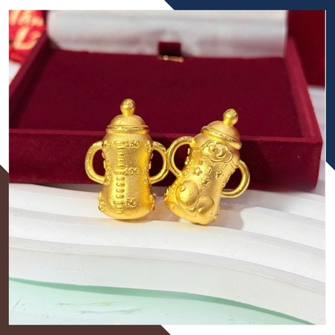 Bình Sữa Vàng 9999 QTV06 - Quà Tặng Thôi Nôi/ Đầy Tháng/ Sinh Nhật Cho Bé