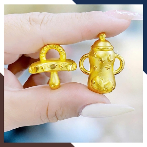 Bình Sữa Vàng 9999 QTV06 - Quà Tặng Thôi Nôi/ Đầy Tháng/ Sinh Nhật Cho Bé