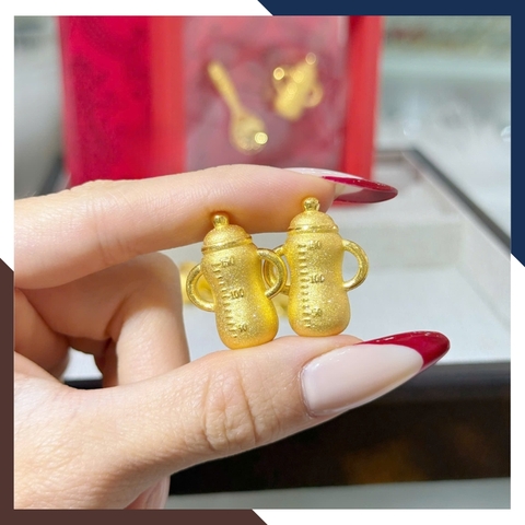 Bình Sữa Vàng 9999 QTV06 - Quà Tặng Thôi Nôi/ Đầy Tháng/ Sinh Nhật Cho Bé