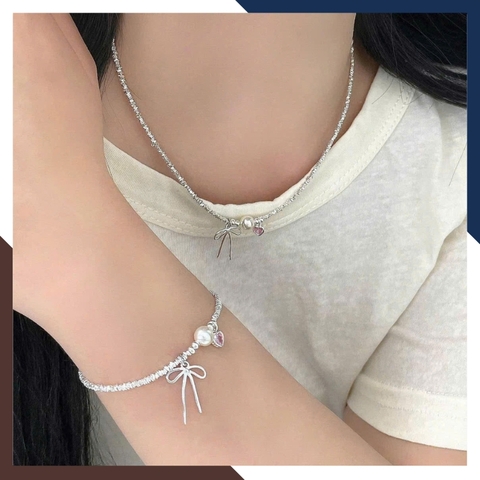 Bộ Dây Chuyền Ngọc Trai Thật Phối Vụn Bạc Cho Nữ BTSNT143 – Duyên Dáng, Dịu Dàng & Nữ Tính