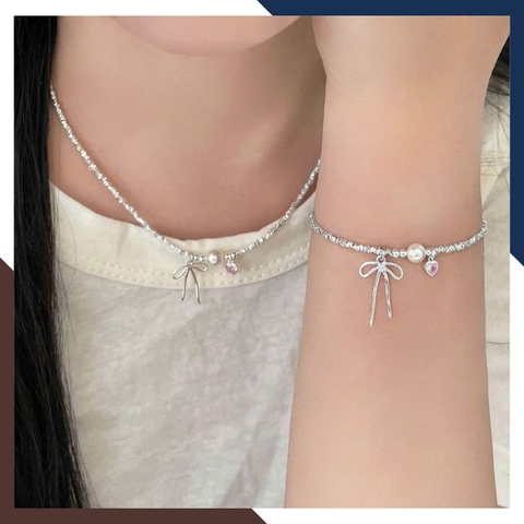 Bộ Dây Chuyền Ngọc Trai Thật Phối Vụn Bạc Cho Nữ BTSNT143 – Duyên Dáng, Dịu Dàng & Nữ Tính