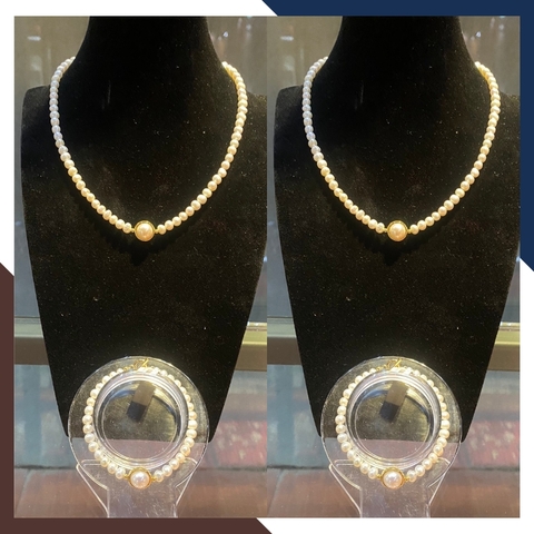 Bộ ngọc trai thật nuôi nước ngọt có mặt cho nữ mặc áo dài đẹp mã 78AC500