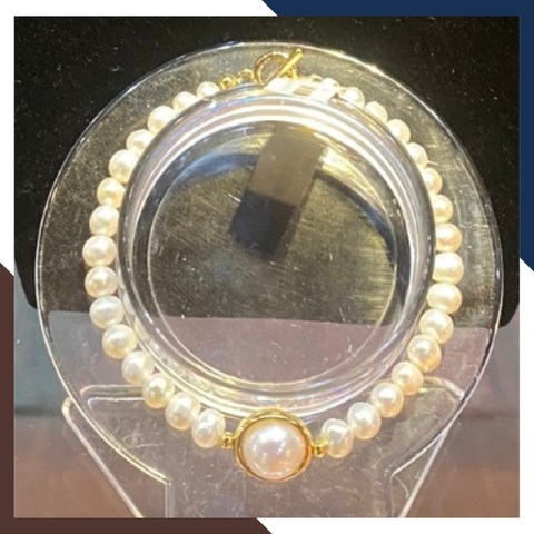 Bộ ngọc trai thật nuôi nước ngọt có mặt cho nữ mặc áo dài đẹp mã 78AC500