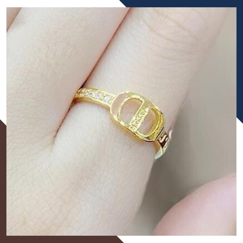 Bộ trang sức Dior vàng tây 10k gồm vòng tay, nhẫn và bông tai mã TL1764127