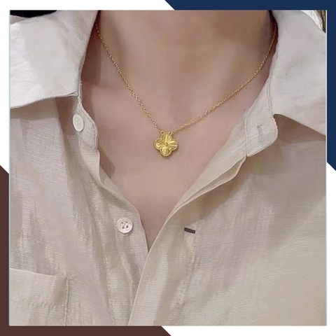 Bộ Trang Sức Cỏ 4 Lá Bằng Vàng Tây 10k Mã BTSV13