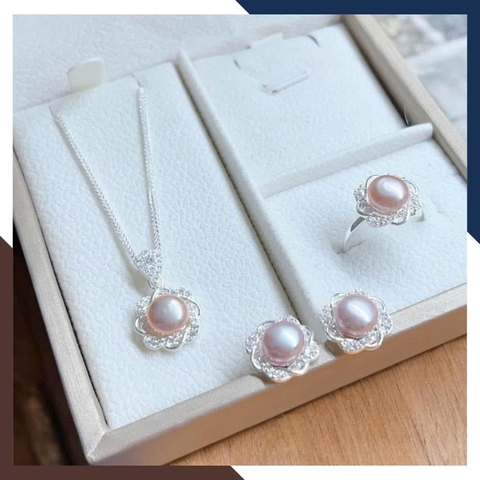 Bộ Trang Sức Ngọc Trai Bạc Cho Mẹ Nhiều Mẫu BTSNT169 – Tôn Vinh Nét Đẹp Của Phụ Nữ Trung Niên