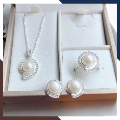 Bộ Trang Sức Ngọc Trai Bạc Hình Vỏ Sò BTSNT162 –  Bản Giao Hưởng Của Sắc Đẹp Và Thanh Lịch
