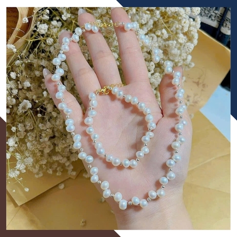 Bộ Trang Sức Ngọc Trai Đan So Le BTSNT116 – Kiệt Tác Thanh Lịch Cho Quý Cô Hiện Đại