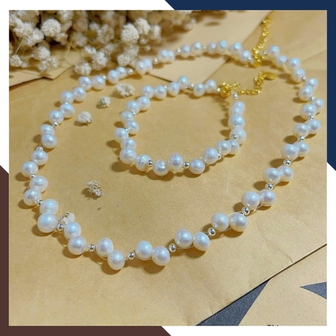 Bộ Trang Sức Ngọc Trai Đan So Le BTSNT116 – Kiệt Tác Thanh Lịch Cho Quý Cô Hiện Đại