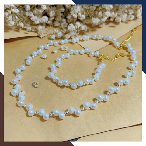 Bộ Trang Sức Ngọc Trai Đan So Le BTSNT116 – Kiệt Tác Thanh Lịch Cho Quý Cô Hiện Đại