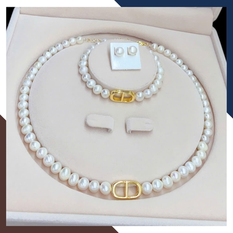 Bộ trang sức ngọc trai Dior BTSNT216 – Vẻ đẹp thanh lịch, chuẩn phong cách quý cô hiện đại