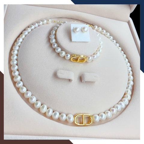 Bộ trang sức ngọc trai Dior BTSNT216 – Vẻ đẹp thanh lịch, chuẩn phong cách quý cô hiện đại
