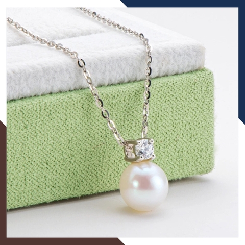 Bộ trang sức ngọc trai bạc xi kim cao cấp mã D310B230