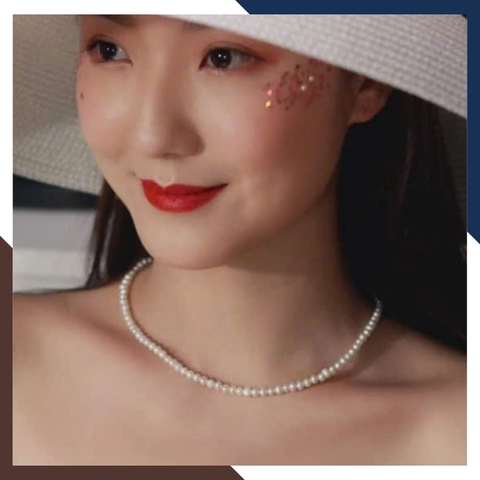 Bộ trang sức ngọc trai nhí gồm vòng cổ choker và vòng tay cho nữ đẹp mã CH250K30