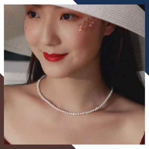 Bộ trang sức ngọc trai nhí gồm vòng cổ choker và vòng tay cho nữ đẹp mã CH250K30