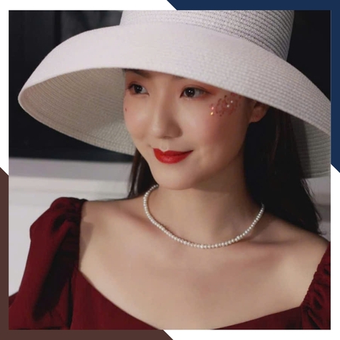 Bộ trang sức ngọc trai nhí gồm vòng cổ choker và vòng tay cho nữ đẹp mã CH250K30