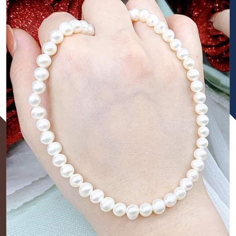 Bộ trang sức ngọc trai thật mix khoá bạc BTSNT01