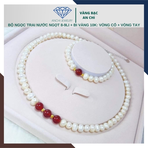 Bộ vòng ngọc trai cho mẹ, cho phụ nữ trung niên mã BTSNT08