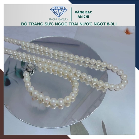 Bộ trang sức ngọc trai nuôi 8mm mã BTSNT09
