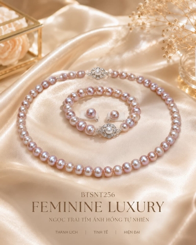 Bộ Trang Sức Ngọc Trai Màu Tím BTSNT256 – Feminine Luxury Sang Trọng, Mềm Da Và Dễ Tạo Cảm Giác High-End