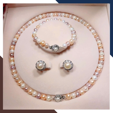 Bộ Trang Sức Ngọc Trai Tứ Quý BTSNT123 – Kiệt Tác Sang Trọng & Quý Phái