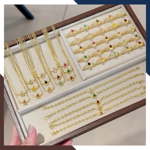 Bộ trang sức phượng hoàng vàng 10K BTSV31– Sang Trọng, Biểu Tượng Phú Quý & Quyền Lực