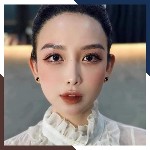 Bộ trang sức vàng cỏ 4 lá đen, gồm dây chuyền và bông tai bằng vàng korea 10k mã D70B52