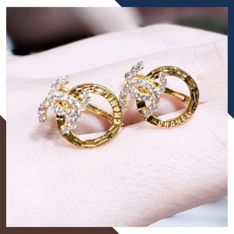 Bông tai chanel vàng tây 10k mẫu chốt bấm bật trẻ trung mới đẹp cho nữ mã TL52