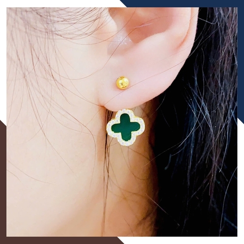 Bông Tai Cỏ 4 Lá Vàng Tây 10k BTV212 – Món Quà May Mắn Cho Người Phụ Nữ Bạn Yêu