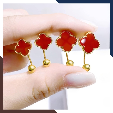 Bông Tai Cỏ 4 Lá Vàng Tây 10k BTV212 – Món Quà May Mắn Cho Người Phụ Nữ Bạn Yêu