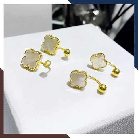 Bông Tai Cỏ 4 Lá Vàng Tây 10k BTV212 – Món Quà May Mắn Cho Người Phụ Nữ Bạn Yêu