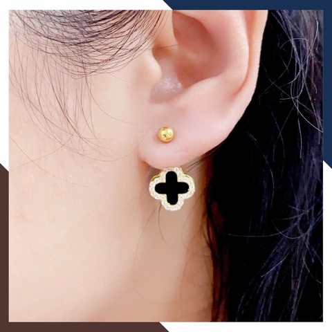 Bông Tai Cỏ 4 Lá Vàng Tây 10k BTV212 – Món Quà May Mắn Cho Người Phụ Nữ Bạn Yêu