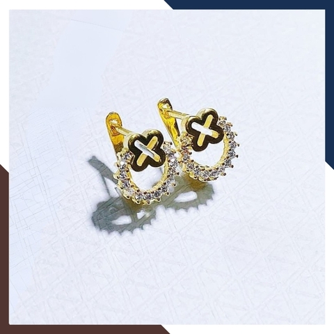 Bông Tai Cỏ 4 Lá Vàng Tây 10k  BTV216– Giá Tốt, Thiết Kế Đẹp, Mua Là Yêu Ngay