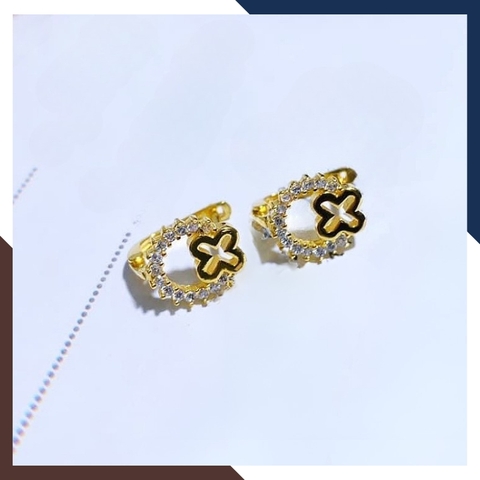 Bông Tai Cỏ 4 Lá Vàng Tây 10k  BTV216– Giá Tốt, Thiết Kế Đẹp, Mua Là Yêu Ngay