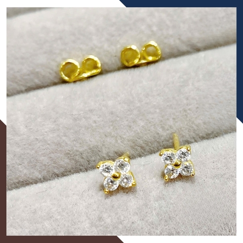 Bông Tai Cỏ 4 Lá Vàng Tây 10k BTV217 – Thiết Kế Nhỏ Nhắn, Mang Vẻ Đẹp Thanh Xuân