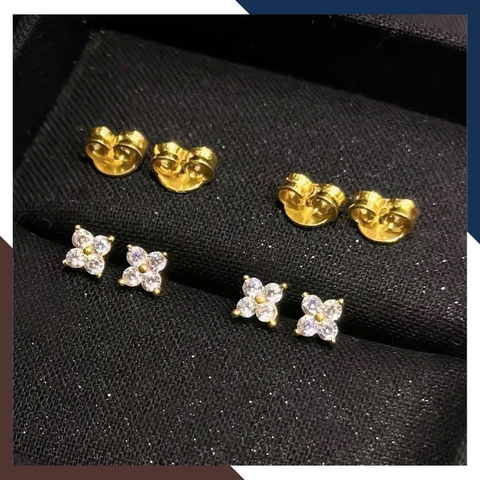 Bông Tai Cỏ 4 Lá Vàng Tây 10k BTV217 – Thiết Kế Nhỏ Nhắn, Mang Vẻ Đẹp Thanh Xuân