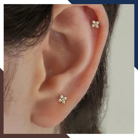 Bông Tai Cỏ 4 Lá Vàng Tây 10k BTV217 – Thiết Kế Nhỏ Nhắn, Mang Vẻ Đẹp Thanh Xuân