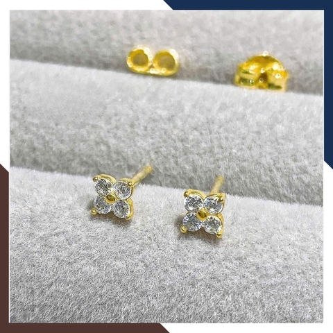 Bông Tai Cỏ 4 Lá Vàng Tây 10k BTV217 – Thiết Kế Nhỏ Nhắn, Mang Vẻ Đẹp Thanh Xuân